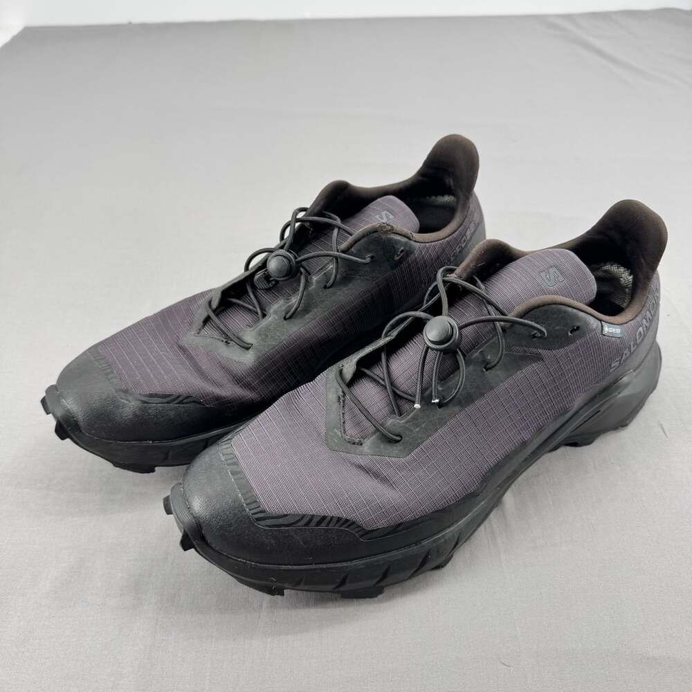 Salomon Alphacross 5 Gore-Tex Black Hiking Trail Running Shoes Gorpcore size 13
